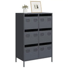 Klassieke hoge kast van koudgewalst staal voor interieur en kantoor - Antraciet / 1 - Dressoirs & buffetkasten