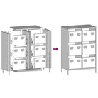 Klassieke hoge kast van koudgewalst staal voor interieur en kantoor - Dressoirs & buffetkasten