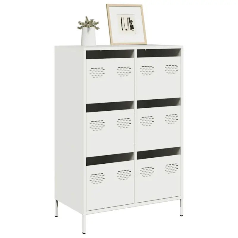 Klassieke hoge kast van koudgewalst staal voor interieur en kantoor - Wit / 1 - Dressoirs & buffetkasten