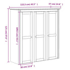 Klassieke hoge kast van massief grenenhout met metalen handgrepen - Wit / 1 - Dressoirs & buffetkasten