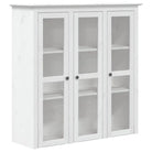 Klassieke hoge kast van massief grenenhout met metalen handgrepen - Wit / 1 - Dressoirs & buffetkasten