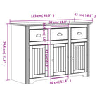 Klassieke hoge kast van massief grenenhout met metalen handgrepen - Wit / 1 - Dressoirs & buffetkasten