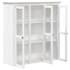Klassieke hoge kast van massief grenenhout met metalen handgrepen - Wit / 1 - Dressoirs & buffetkasten