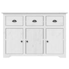 Klassieke hoge kast van massief grenenhout met metalen handgrepen - Wit / 1 - Dressoirs & buffetkasten