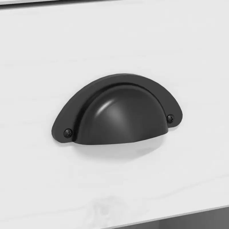 Klassieke hoge kast van massief grenenhout met metalen handgrepen - Wit / 1 - Dressoirs & buffetkasten