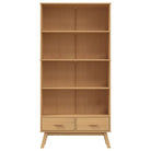 Klassieke houten boekenkast met massief grenenhout en houten poten - Bruin / 1 - Boekenkasten