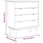 Klassieke houten commode met massief grenenhout voor Scandinavisch interieur - Commodes & ladekasten