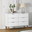 Klassieke houten ladekast van massief grenenhout in Scandinavische stijl - Wit / 1 - Commodes & ladekasten