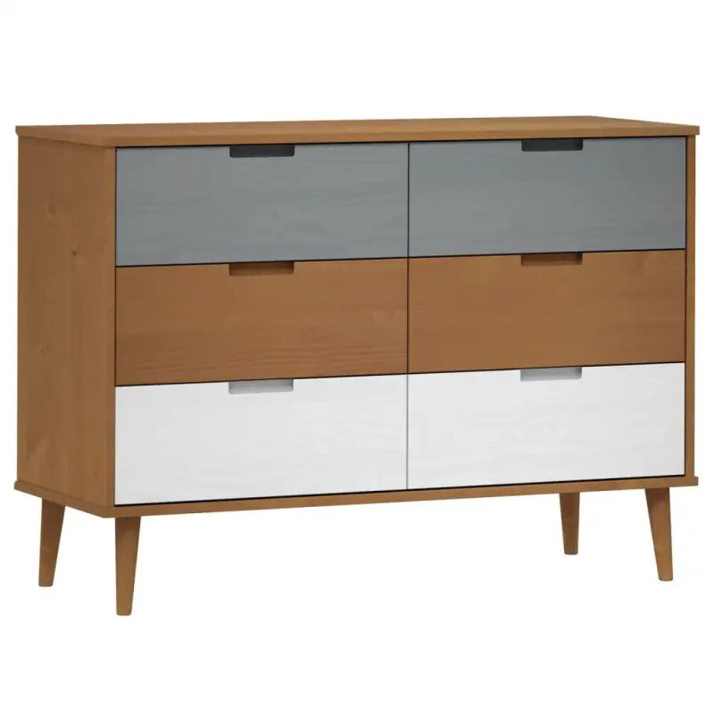Klassieke houten ladekast van massief grenenhout in Scandinavische stijl - Commodes & ladekasten