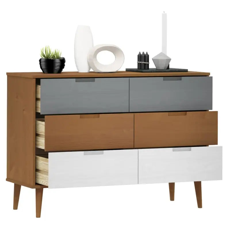 Klassieke houten ladekast van massief grenenhout in Scandinavische stijl - Commodes & ladekasten