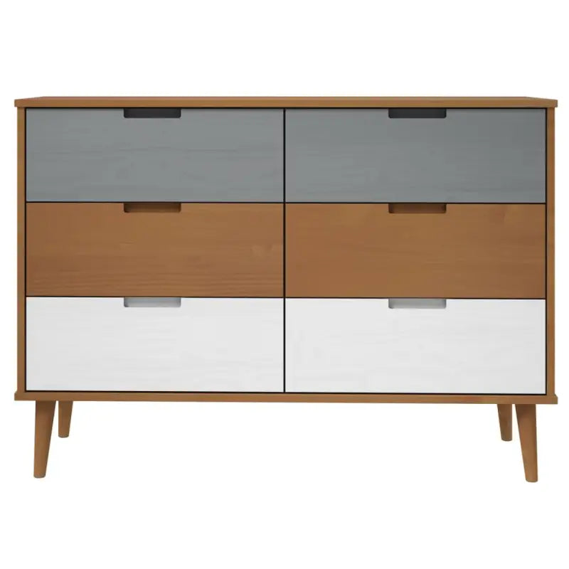 Klassieke houten ladekast van massief grenenhout in Scandinavische stijl - Commodes & ladekasten