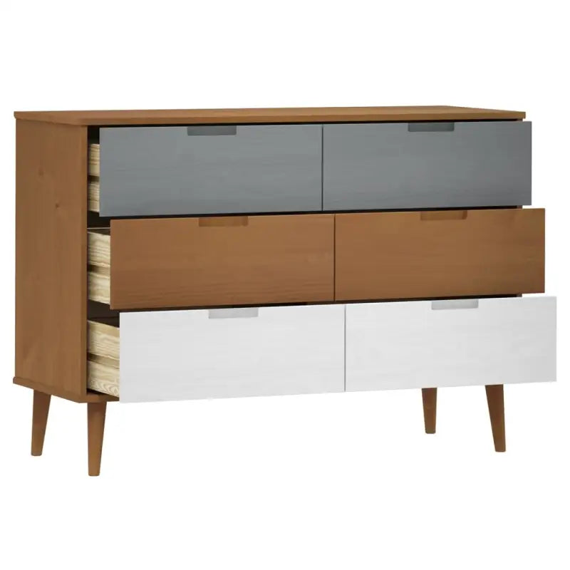 Klassieke houten ladekast van massief grenenhout in Scandinavische stijl - Commodes & ladekasten