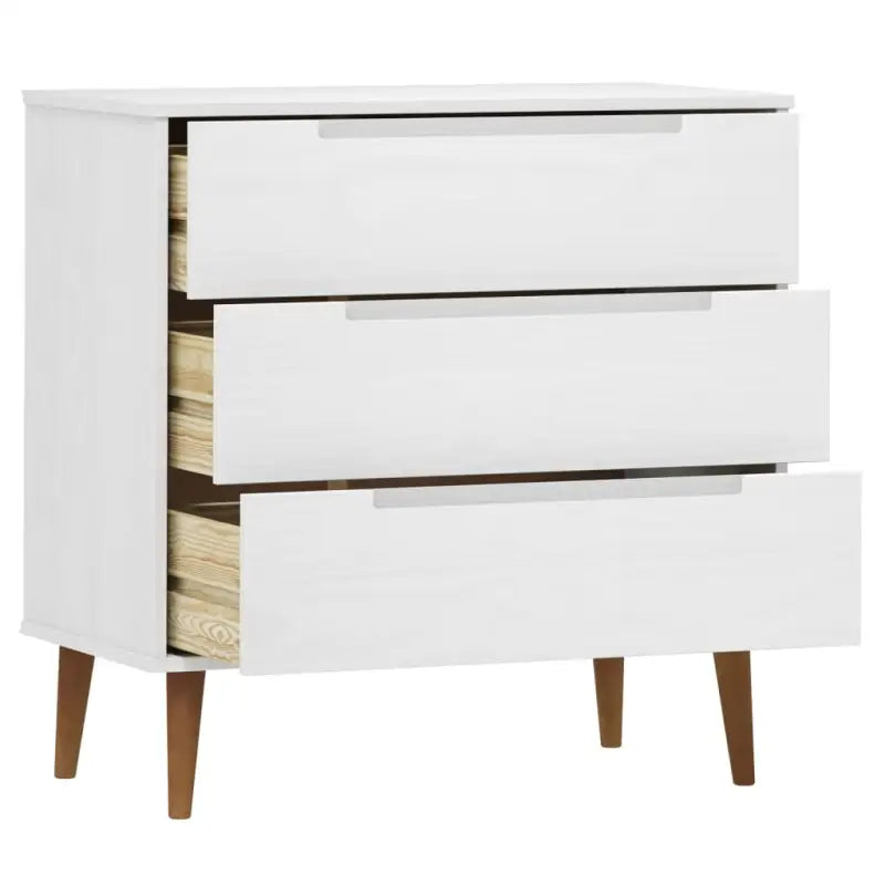 Klassieke houten ladekast van massief grenenhout voor scandinavisch interieur - Commodes & ladekasten