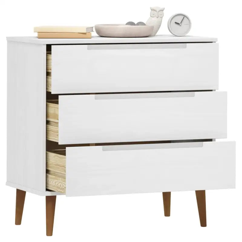 Klassieke houten ladekast van massief grenenhout voor scandinavisch interieur - Commodes & ladekasten