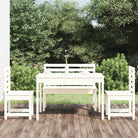 Klassieke houten tuinset met massief grenenhout en stevig tafelblad - Wit grenenhout - Tuinsets