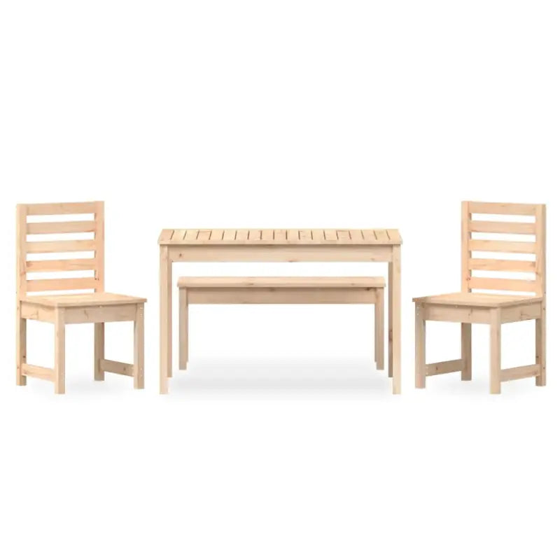 Klassieke houten tuinset met massief grenenhout en stevig tafelblad - Tuinsets