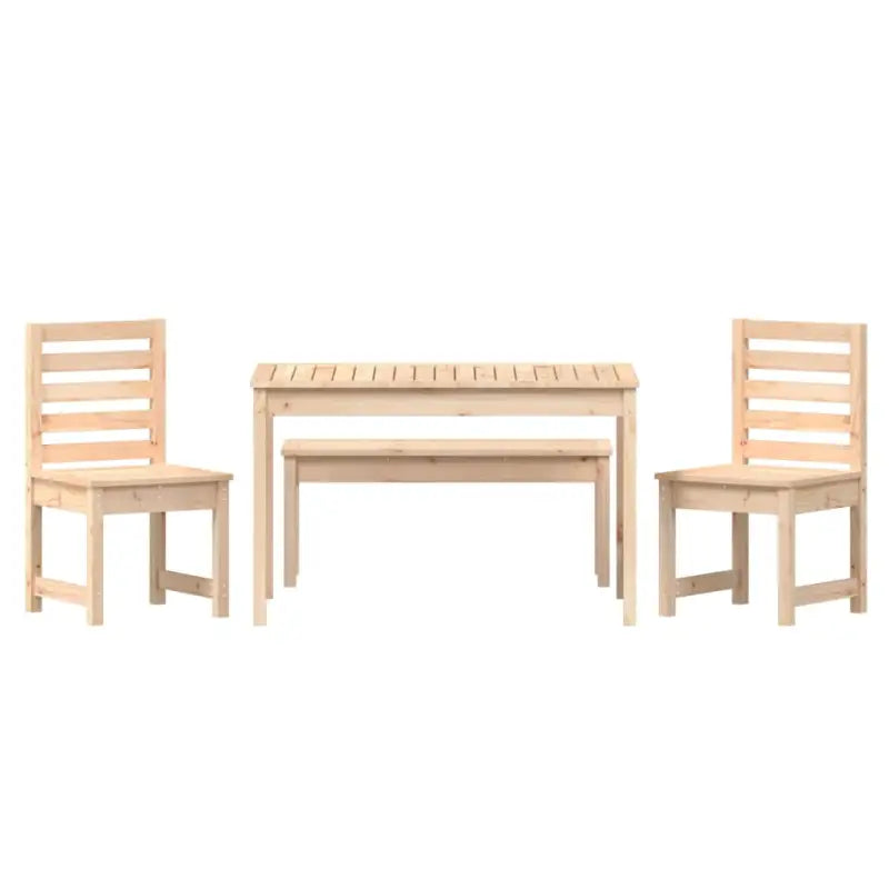 Klassieke houten tuinset met massief grenenhout en stevig tafelblad - Tuinsets