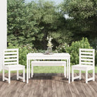 Klassieke houten tuinset met massief grenenhout en stevig tafelblad - Wit grenenhout - Tuinsets