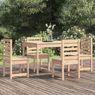 Klassieke houten tuinset met massief grenenhout en stevig tafelblad - Natuurlijk grenenhout - Tuinsets