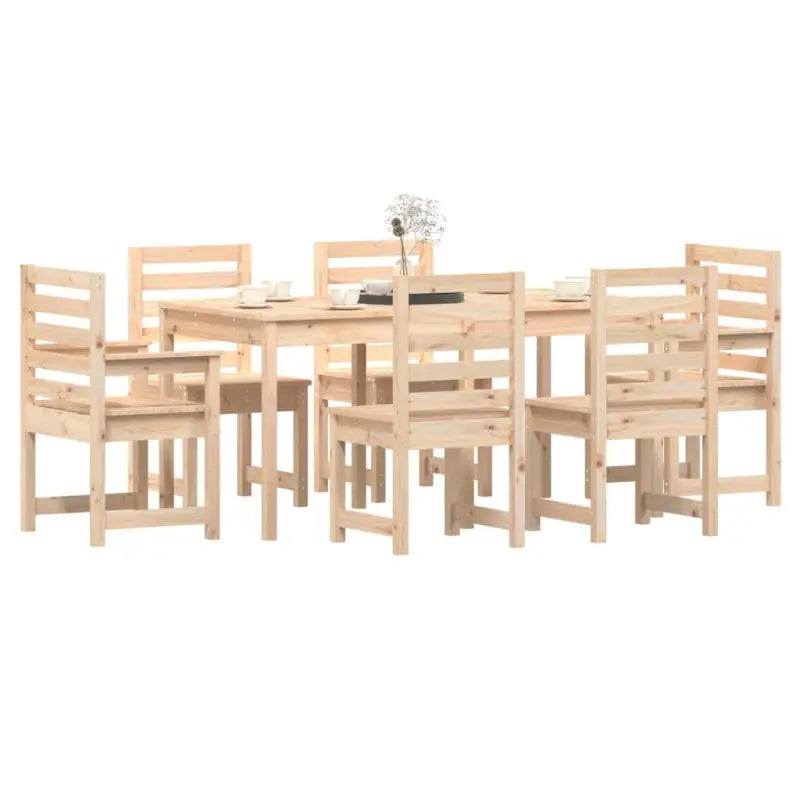 Klassieke houten tuinset van massief grenenhout met stevig tafelblad - Tuinsets