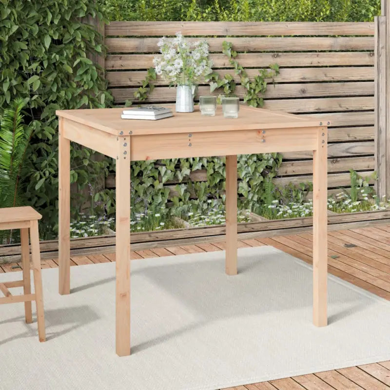 Klassieke houten tuintafel van massief grenenhout voor buiten - Natuurlijk grenenhout / 82.5 x 82.5 x 76 cm / 1