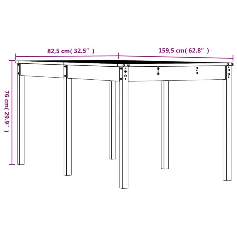 Klassieke houten tuintafel van massief grenenhout voor buiten - Tuintafels