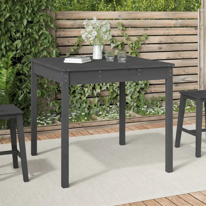 Klassieke houten tuintafel van massief grenenhout voor buiten - Grijs grenenhout / 82.5 x 82.5 x 76 cm / 1 - Tuintafels
