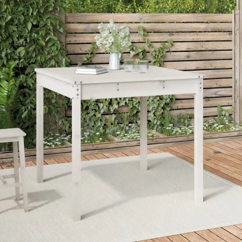 Klassieke houten tuintafel van massief grenenhout voor buiten - Wit grenenhout / 82.5 x 82.5 x 76 cm / 1 - Tuintafels