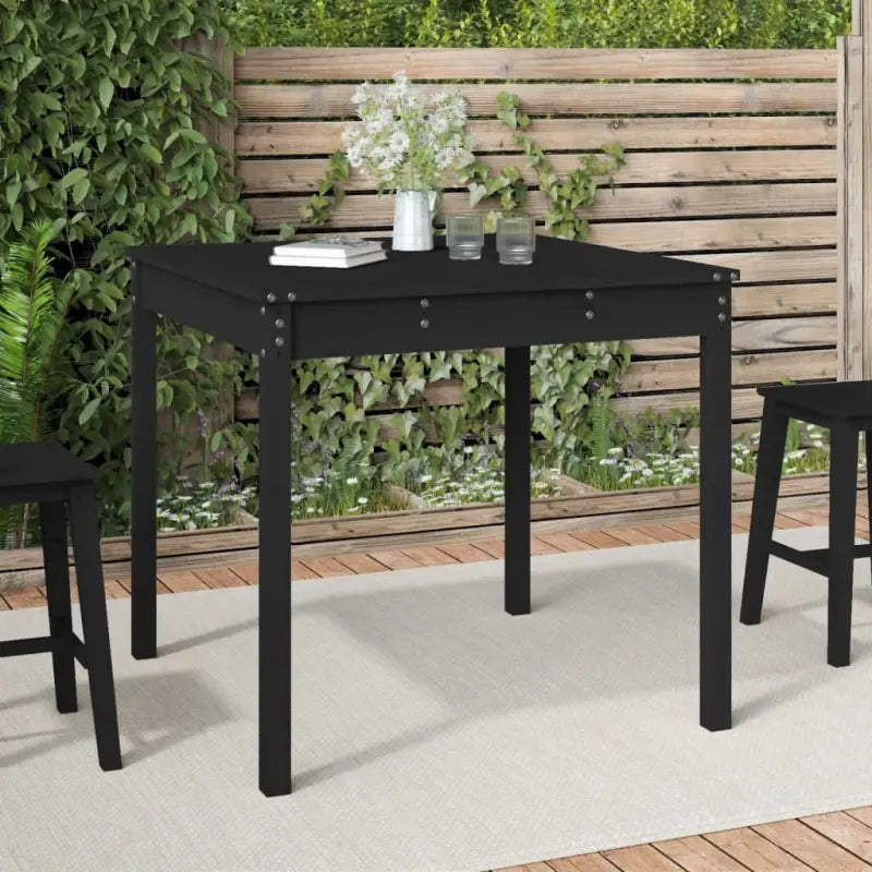 Klassieke houten tuintafel van massief grenenhout voor buiten - Zwart grenenhout / 82.5 x 82.5 x 76 cm / 1 - Tuintafels