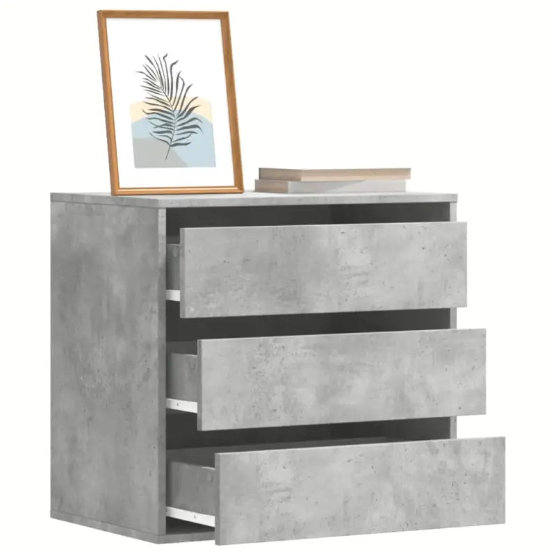 Klassieke ladekast van bewerkt hout met tijdloze uitstraling - Betongrijs / 60 x 41 x 58 cm / 1 - Commodes & ladekasten