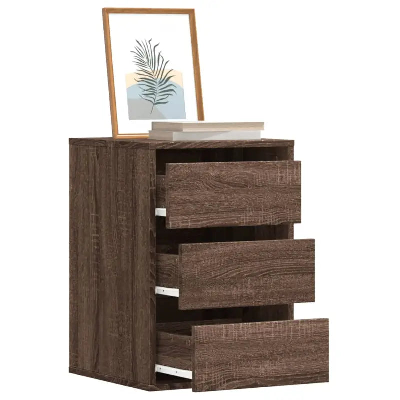 Klassieke ladekast van bewerkt hout met tijdloze uitstraling - bruin eikenkleur / 40 x 41 x 58 cm / 1 - Commodes &