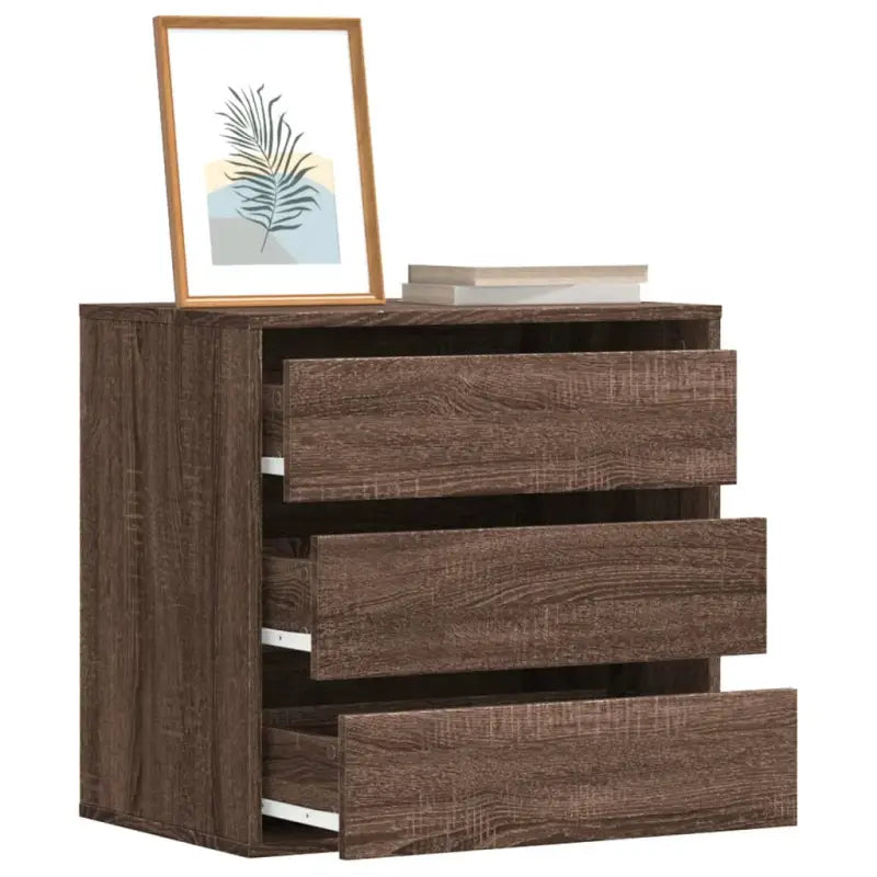 Klassieke ladekast van bewerkt hout met tijdloze uitstraling - bruin eikenkleur / 60 x 41 x 58 cm / 1 - Commodes &