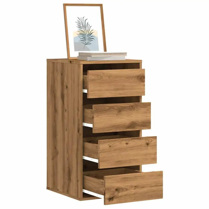 Klassieke ladekast van bewerkt hout met tijdloze uitstraling - Eiken / 40 x 41 x 76 cm / 1 - Commodes & ladekasten