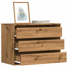 Klassieke ladekast van bewerkt hout met tijdloze uitstraling - Eiken / 80 x 41 x 58 cm / 1 - Commodes & ladekasten
