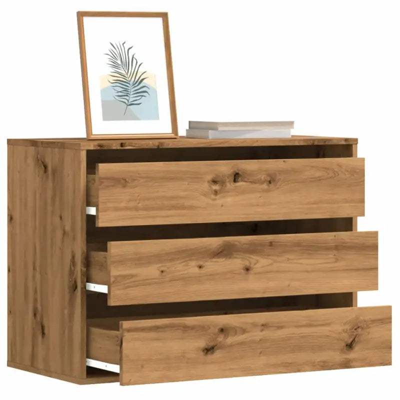 Klassieke ladekast van bewerkt hout met tijdloze uitstraling - Eiken / 80 x 41 x 58 cm / 1 - Commodes & ladekasten