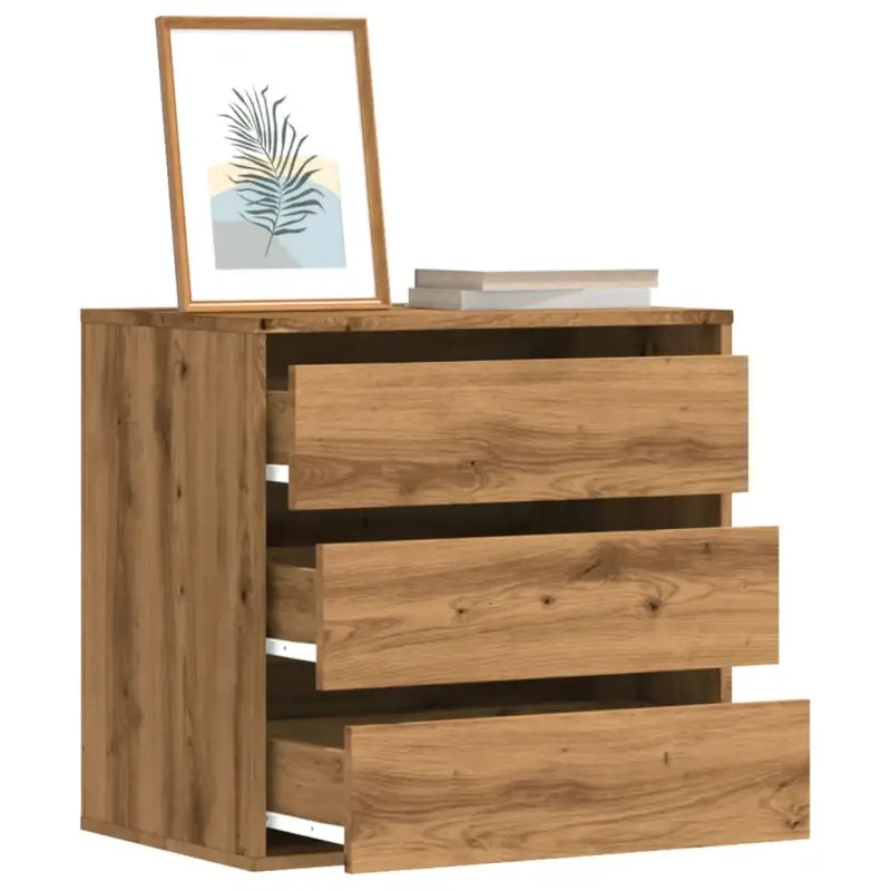 Klassieke ladekast van bewerkt hout met tijdloze uitstraling - Eiken / 60 x 41 x 58 cm / 1 - Commodes & ladekasten
