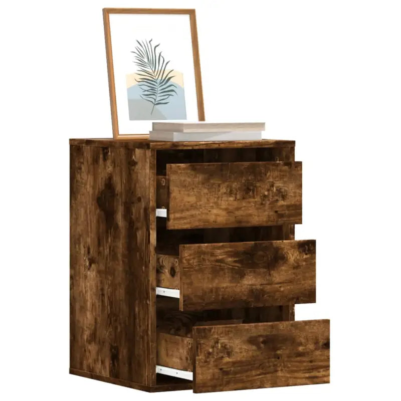 Klassieke ladekast van bewerkt hout met tijdloze uitstraling - Gerookt eiken / 40 x 41 x 58 cm / 1 - Commodes &