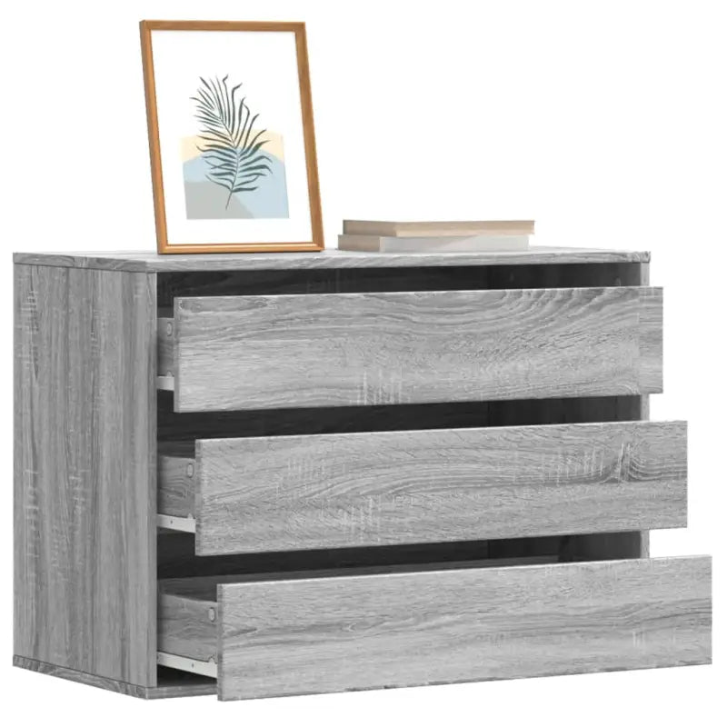 Klassieke ladekast van bewerkt hout met tijdloze uitstraling - Grijs sonoma / 80 x 41 x 58 cm / 1 - Commodes &