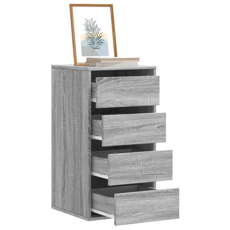 Klassieke ladekast van bewerkt hout met tijdloze uitstraling - Grijs sonoma / 40 x 41 x 76 cm / 1 - Commodes &