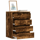 Klassieke ladekast van bewerkt hout met tijdloze uitstraling - Oud hout / 60 x 41 x 76 cm / 1 - Commodes & ladekasten