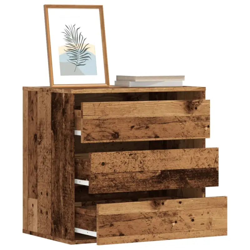 Klassieke ladekast van bewerkt hout met tijdloze uitstraling - Oud hout / 60 x 41 x 58 cm / 1 - Commodes & ladekasten