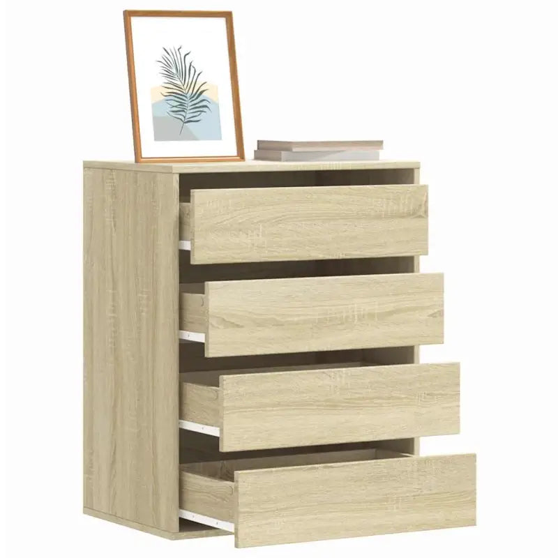 Klassieke ladekast van bewerkt hout met tijdloze uitstraling - Sonoma eiken / 60 x 41 x 76 cm / 1 - Commodes &