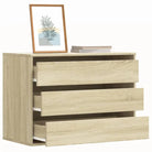 Klassieke ladekast van bewerkt hout met tijdloze uitstraling - Sonoma eiken / 80 x 41 x 58 cm / 1 - Commodes &
