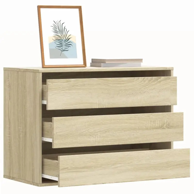 Klassieke ladekast van bewerkt hout met tijdloze uitstraling - Sonoma eiken / 80 x 41 x 58 cm / 1 - Commodes &