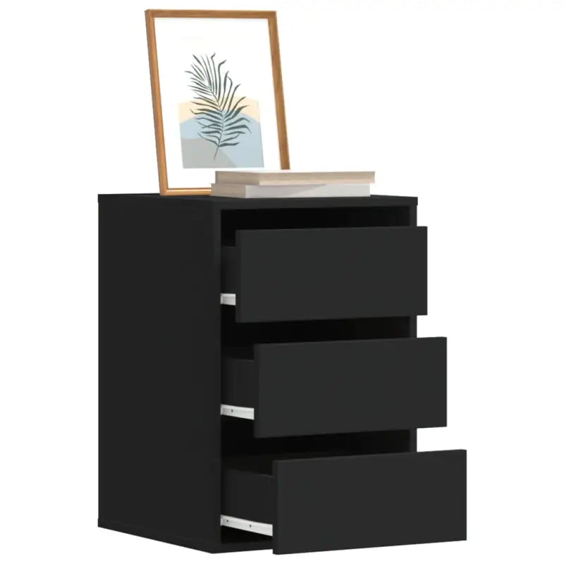 Klassieke ladekast van bewerkt hout met tijdloze uitstraling - Zwart / 40 x 41 x 58 cm / 1 - Commodes & ladekasten