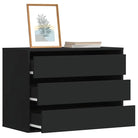 Klassieke ladekast van bewerkt hout met tijdloze uitstraling - Zwart / 80 x 41 x 58 cm / 1 - Commodes & ladekasten