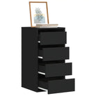 Klassieke ladekast van bewerkt hout met tijdloze uitstraling - Zwart / 40 x 41 x 76 cm / 1 - Commodes & ladekasten