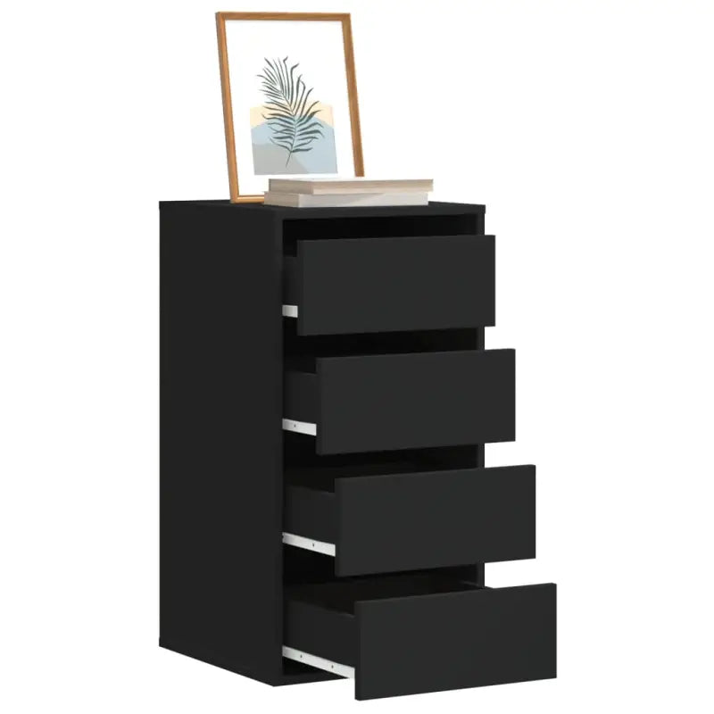 Klassieke ladekast van bewerkt hout met tijdloze uitstraling - Zwart / 40 x 41 x 76 cm / 1 - Commodes & ladekasten