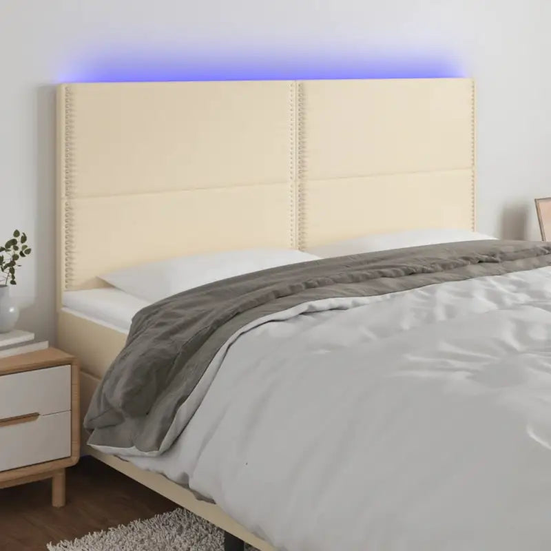Klassieke LED Hoofdborden en Voetborden voor een Moderne Slaapkamer - Crème / 200 x 5 x 118/128 cm / 1 - Hoofdborden