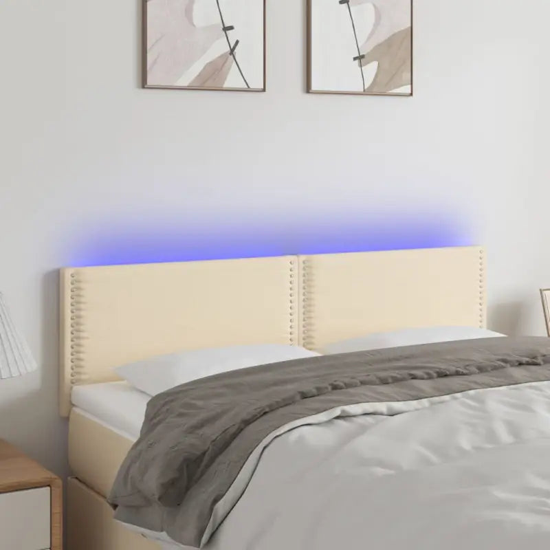 Klassieke LED Hoofdborden en Voetborden voor een Moderne Slaapkamer - Crème / 144 x 5 x 78/88 cm / 1 - Hoofdborden